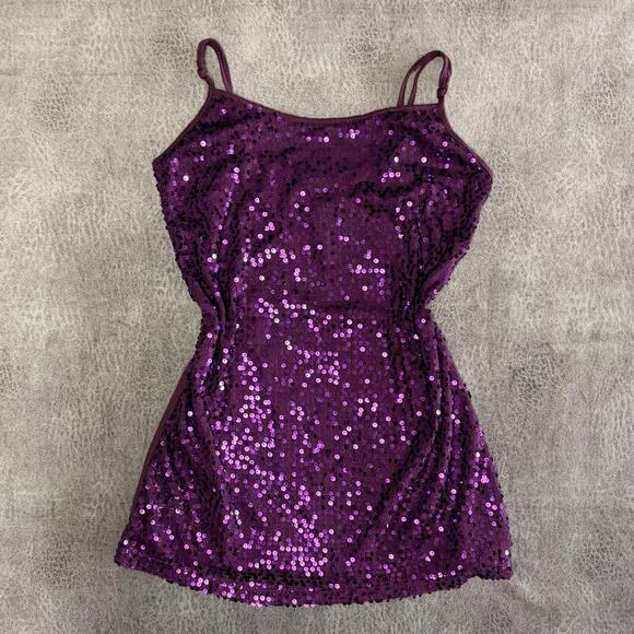 Y2k Sequin Weavers Purple Cami - Picture 1 of 5